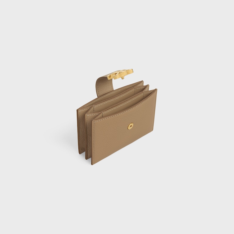 accordeon card holder in supple grained calfskin