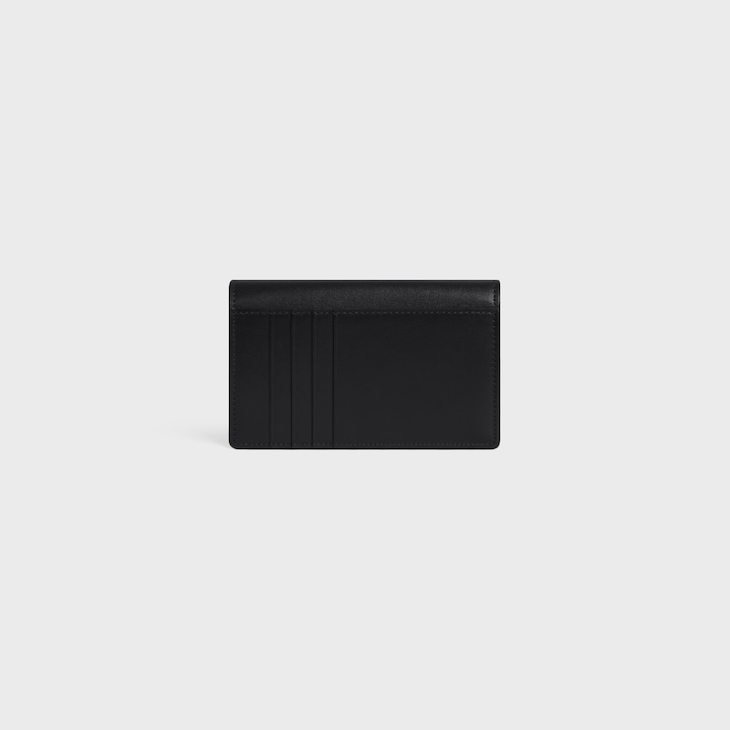 long card holder with flap triomphe in shiny calfskin