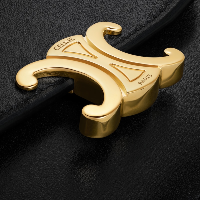 long card holder with flap triomphe in shiny calfskin