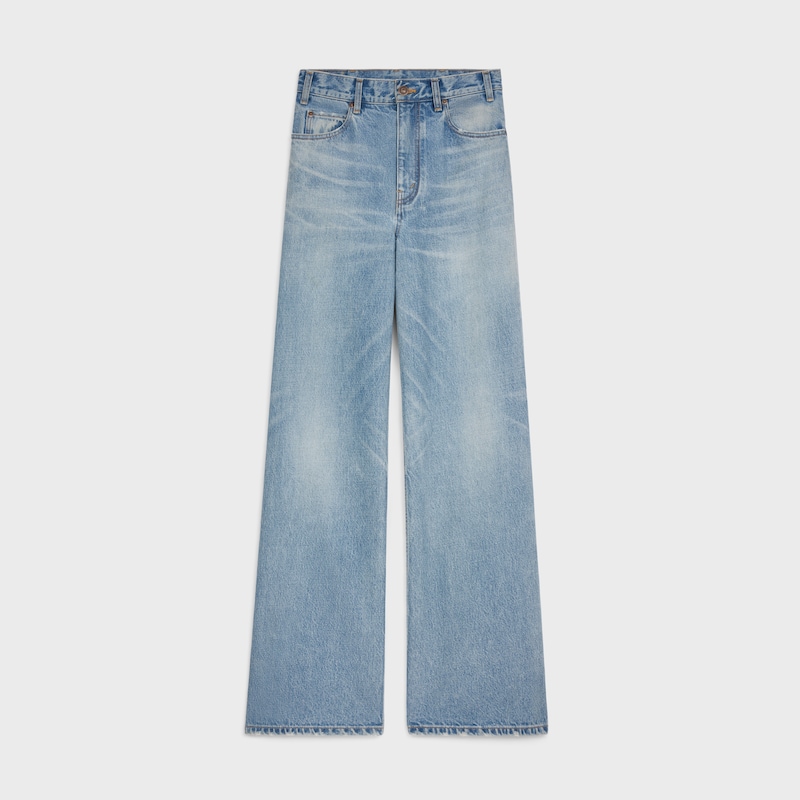 flared surf jeans in steel blue wash denim