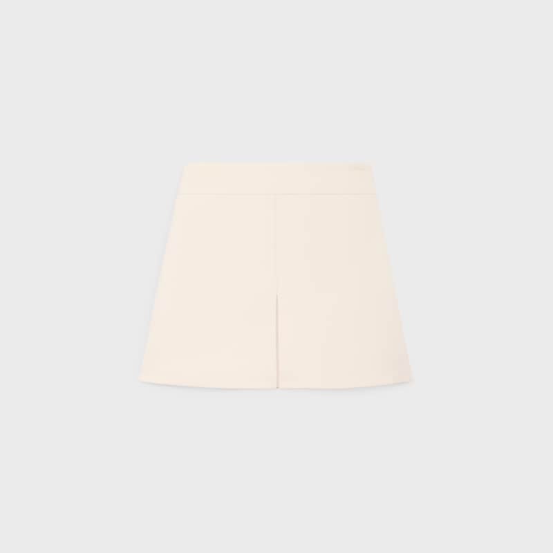 trapeze mini skirt in wool silk gabardine