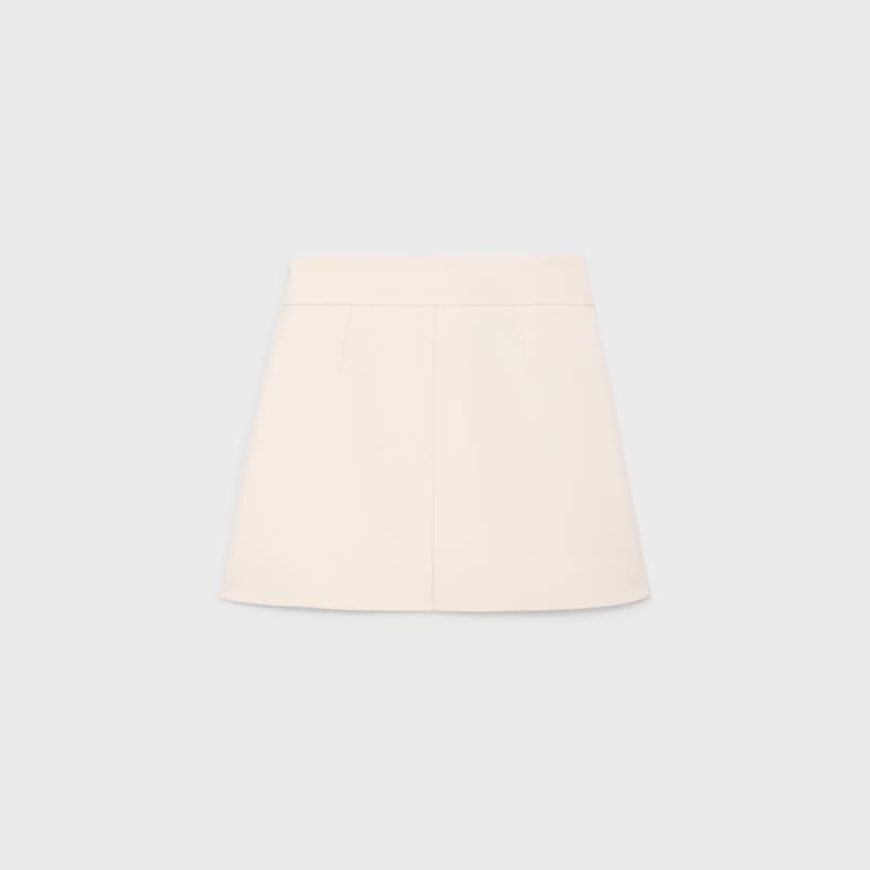trapeze mini skirt in wool silk gabardine