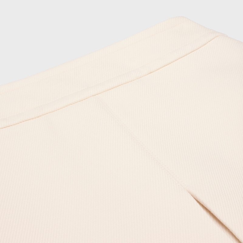 trapeze mini skirt in wool silk gabardine