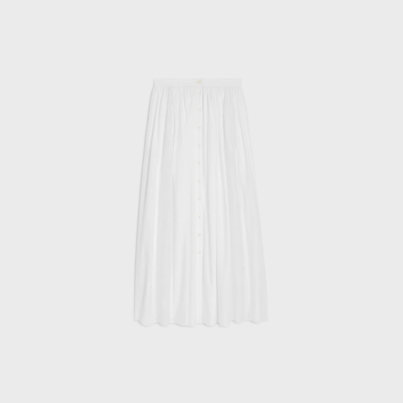 embroidered midi skirt in cotton cambric