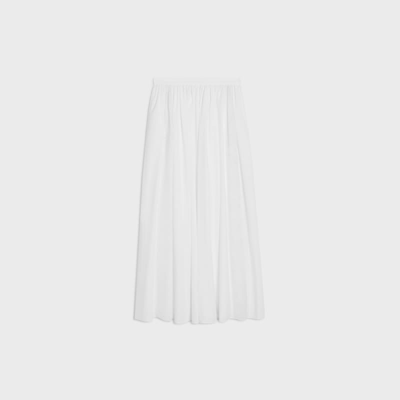 embroidered midi skirt in cotton cambric