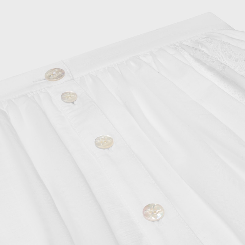embroidered midi skirt in cotton cambric