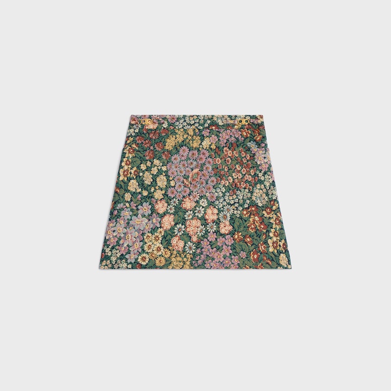 mini skirt in cotton jacquard