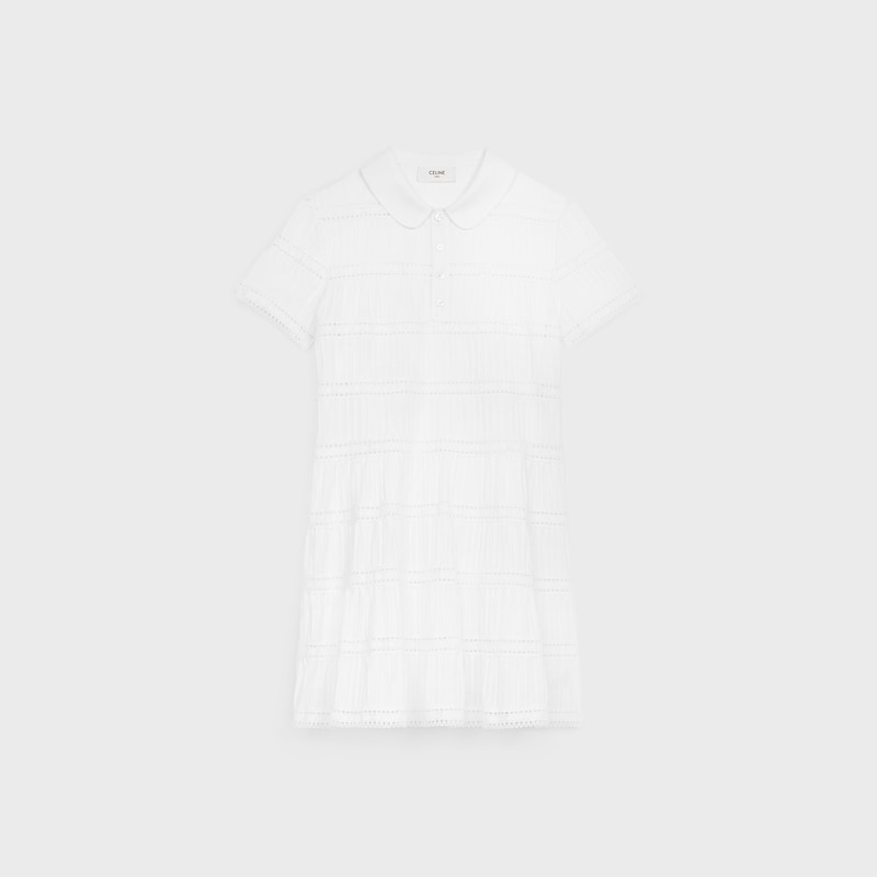 mini dress with embroidered trims in cotton batiste
