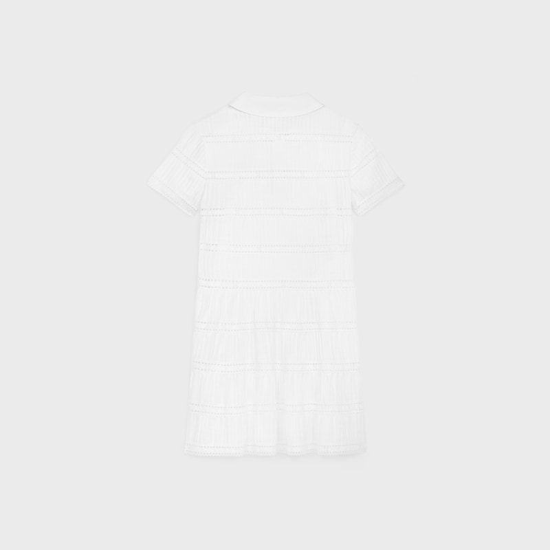 mini dress with embroidered trims in cotton batiste