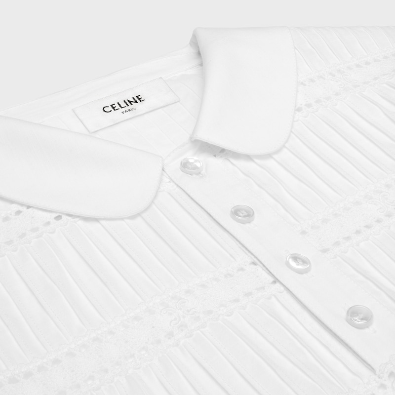 mini dress with embroidered trims in cotton batiste