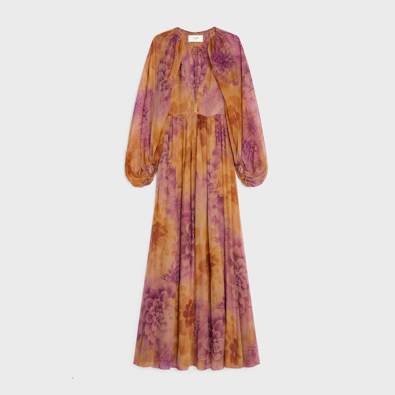 caftan dress in silk muslin