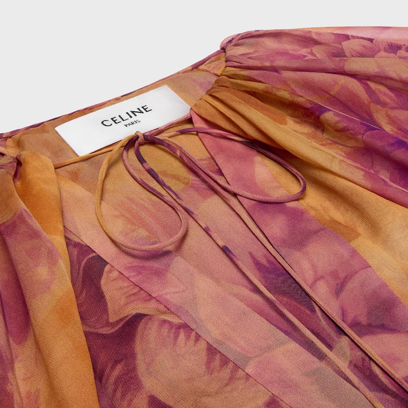 caftan dress in silk muslin