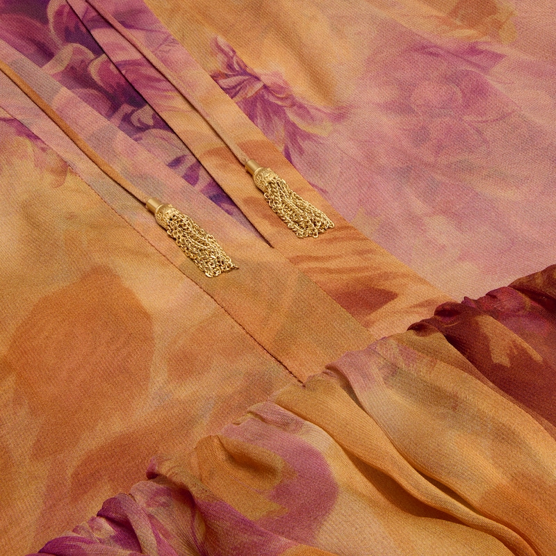 caftan dress in silk muslin