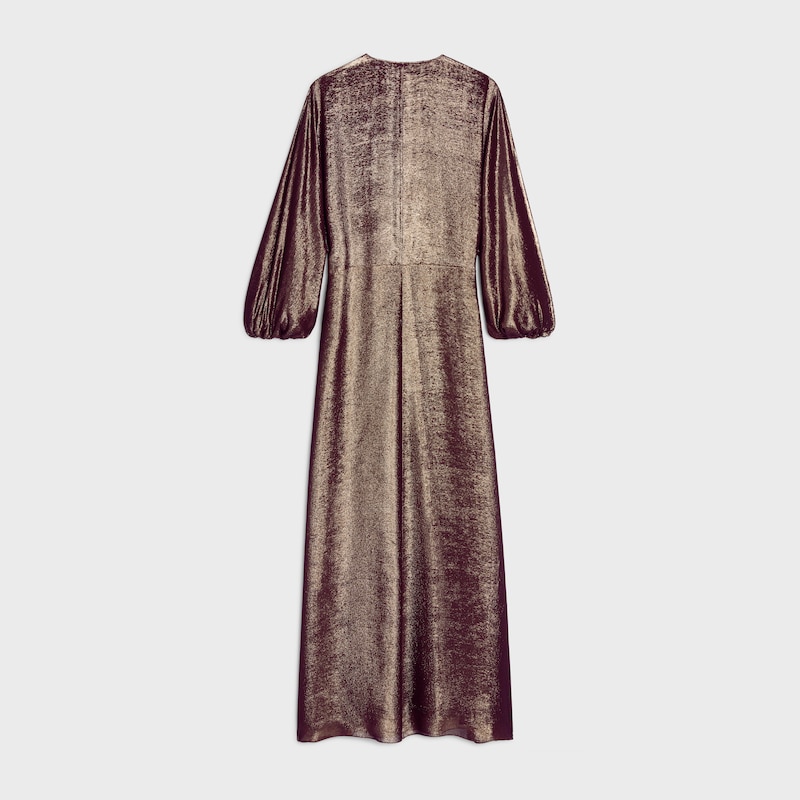 caftan dress in lameacute silk