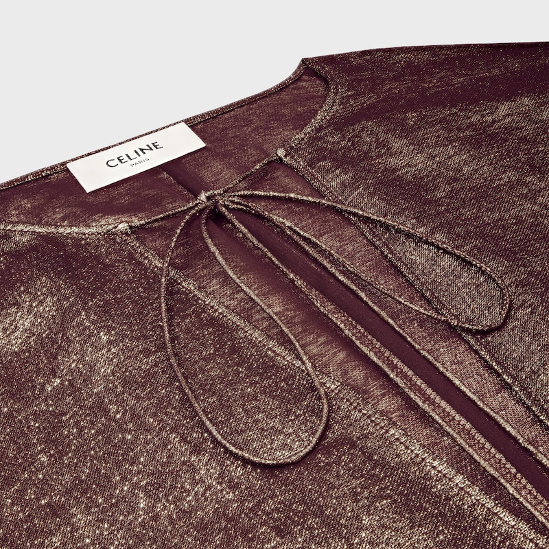 caftan dress in lameacute silk
