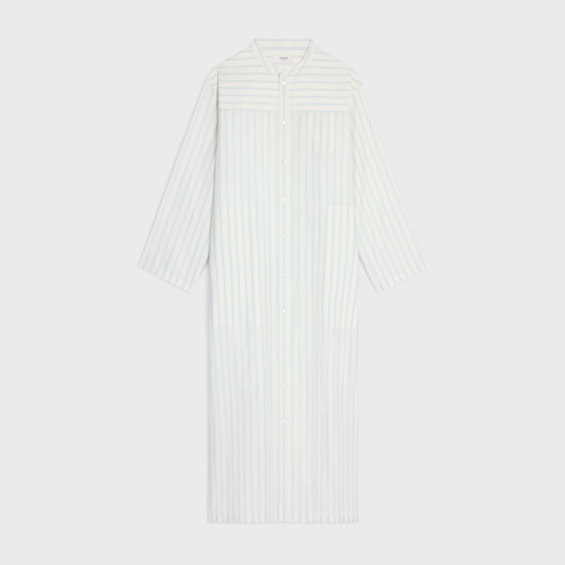 long tunic dress in striped silk