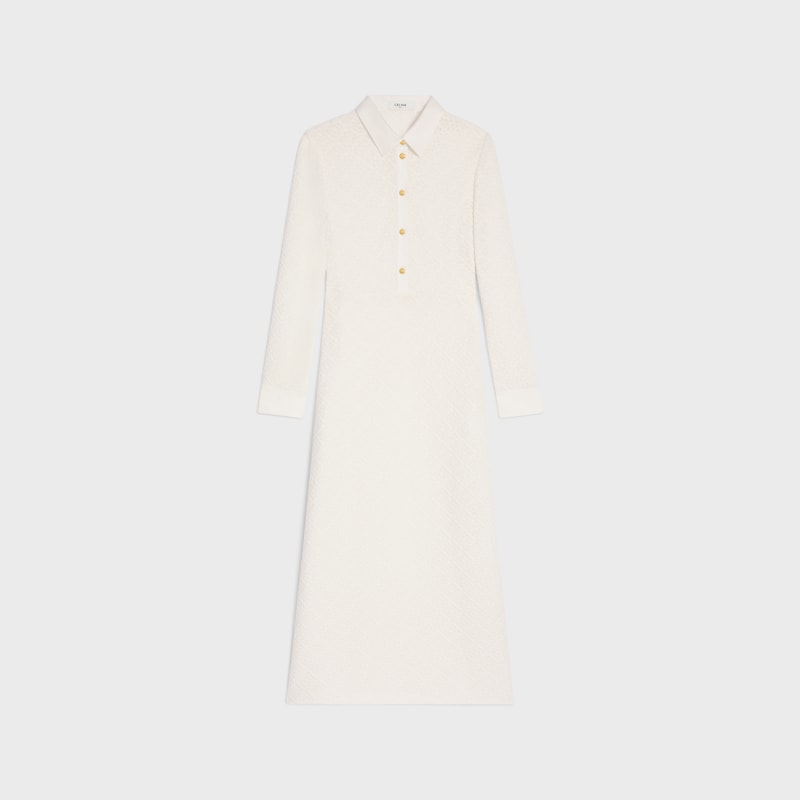 midi polo dress in crochet cotton