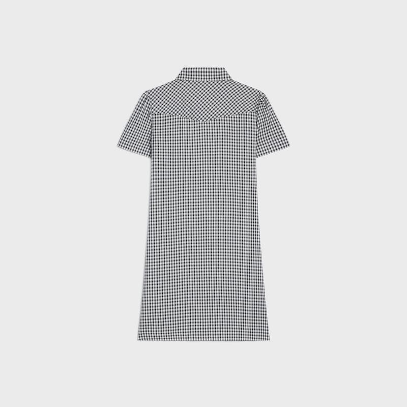 mini shirt dress in vichy silk