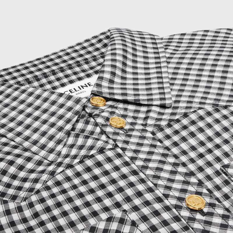 mini shirt dress in vichy silk