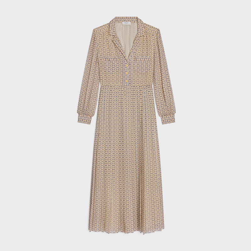 long shirt dress in wool silk etamine