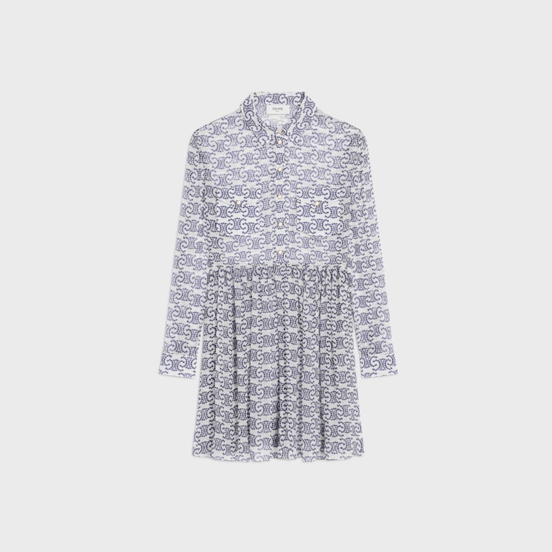 mini shirt dress in silk crepon