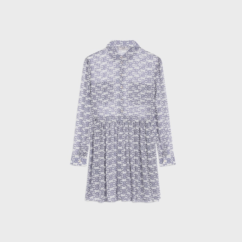 mini shirt dress in silk crepon