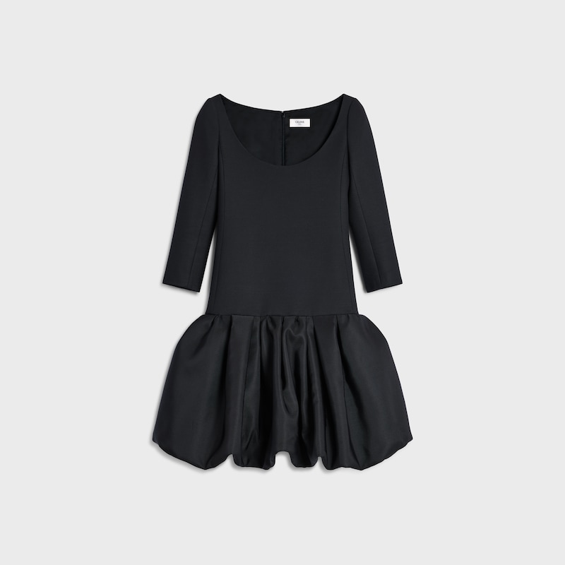 boule skirt dress in wool and silk cady
