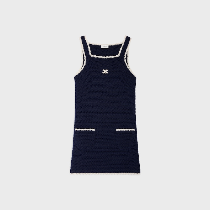mini dress in crocheted cotton