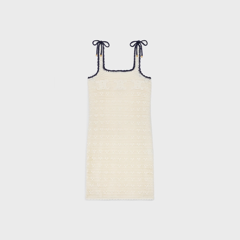 triomphe mini dress in crocheted cotton