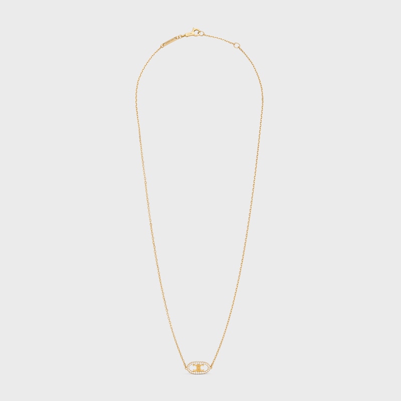 maillon triomphe necklace in yellow gold and diamonds
