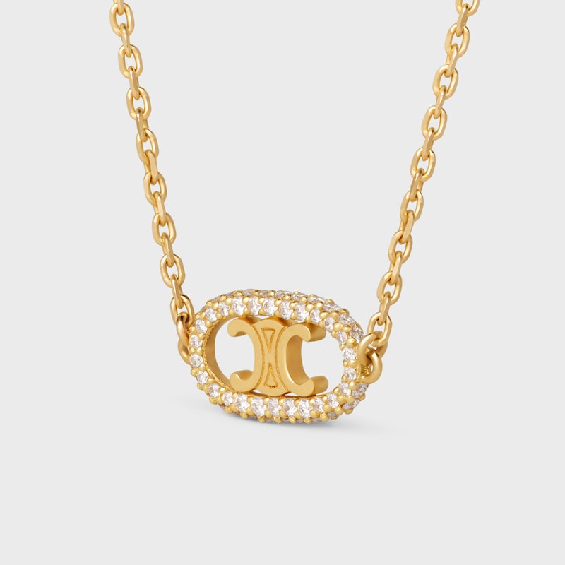 maillon triomphe necklace in yellow gold and diamonds