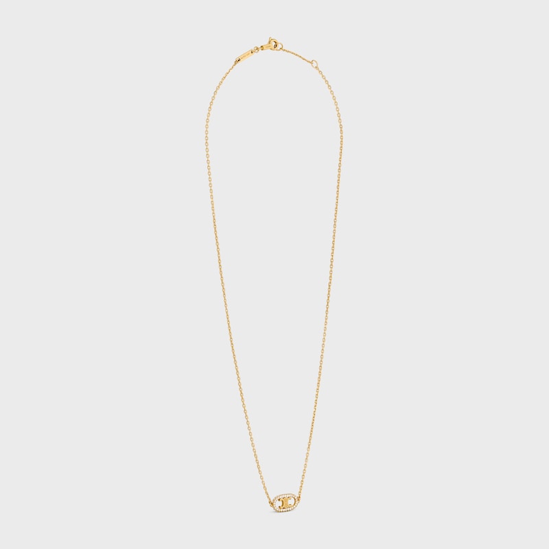 maillon triomphe necklace in yellow gold and diamonds