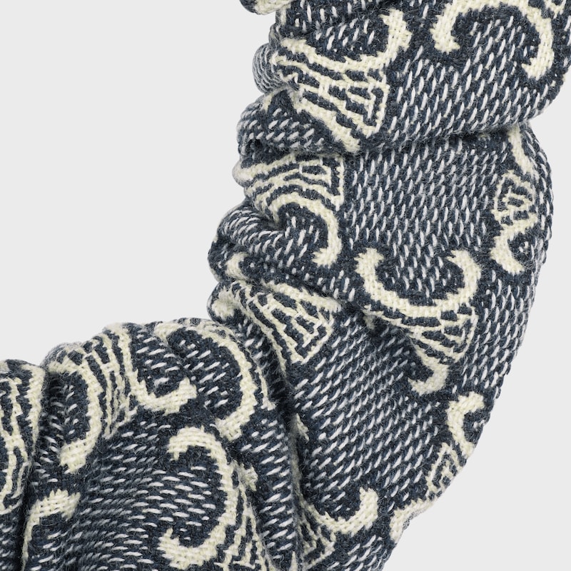 celine jacquard triomphe scrunchy in cotton polyester polyamide and brass with gold finish