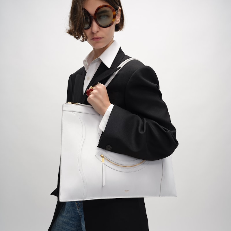 flat cabas new luggage in glossy calfskin