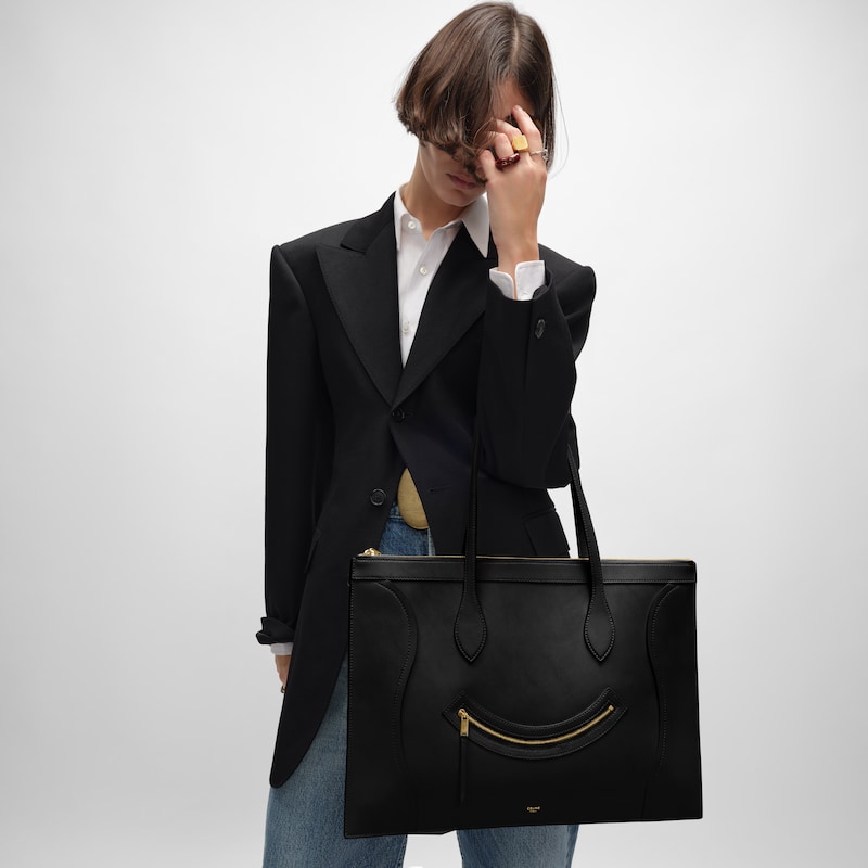 flat cabas new luggage in glossy calfskin