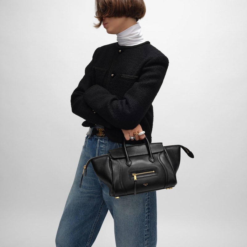 small new luggage in supple shiny lambskin