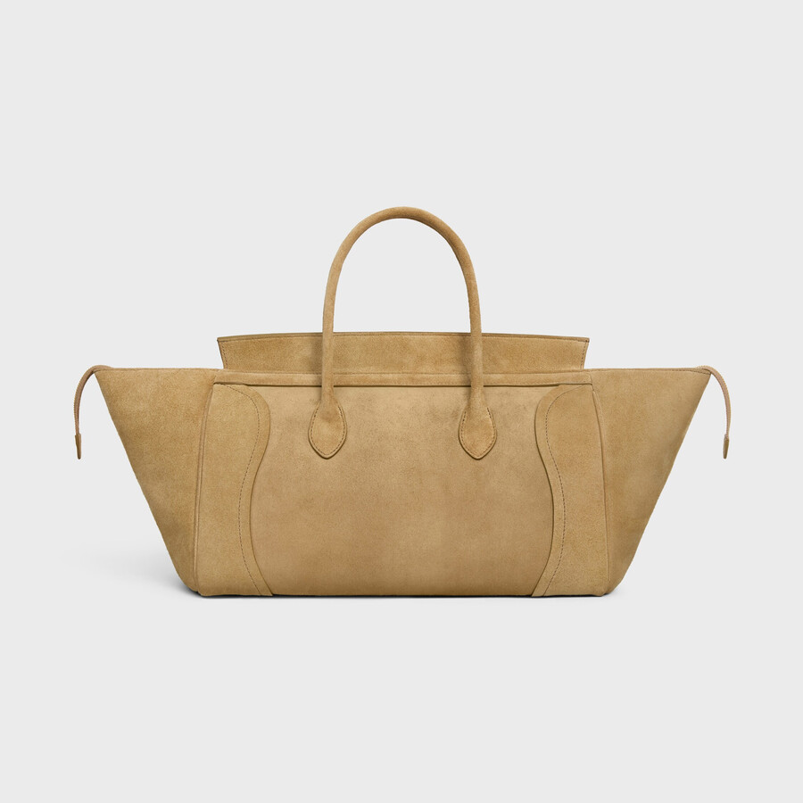 medium new luggage in suede calfskin