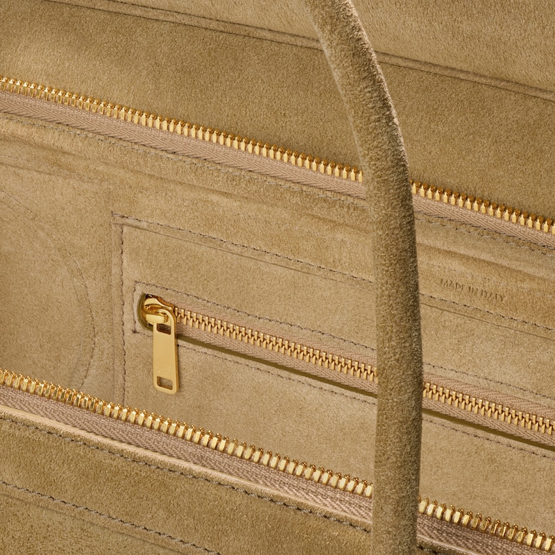 medium new luggage in suede calfskin