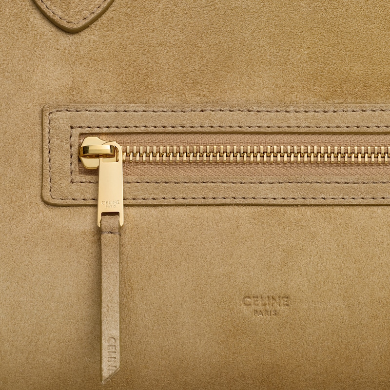 medium new luggage in suede calfskin