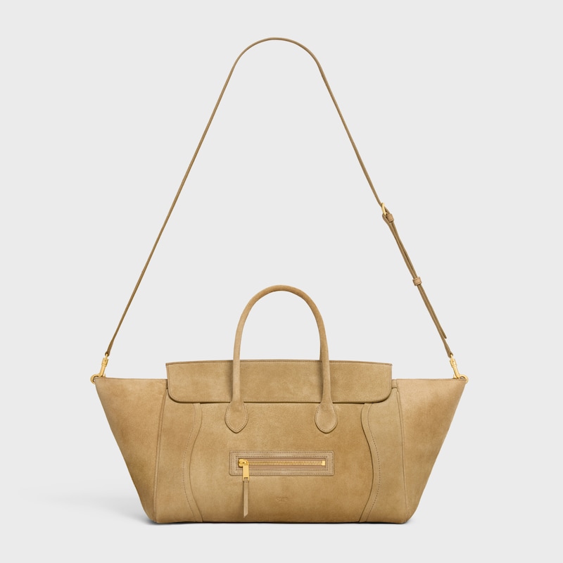 medium new luggage in suede calfskin