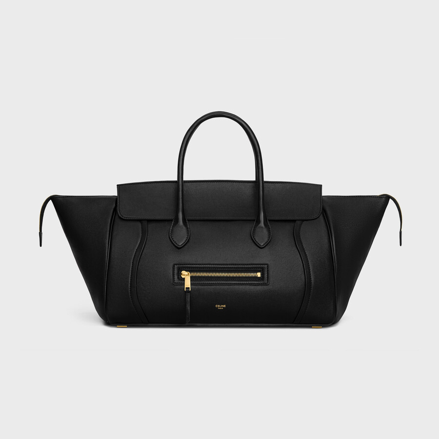 medium new luggage in supple shiny lambskin