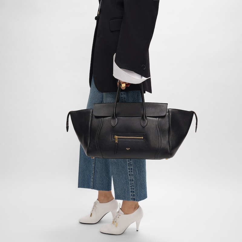 medium new luggage in supple shiny lambskin