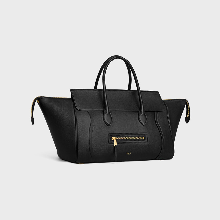 medium new luggage in supple shiny lambskin
