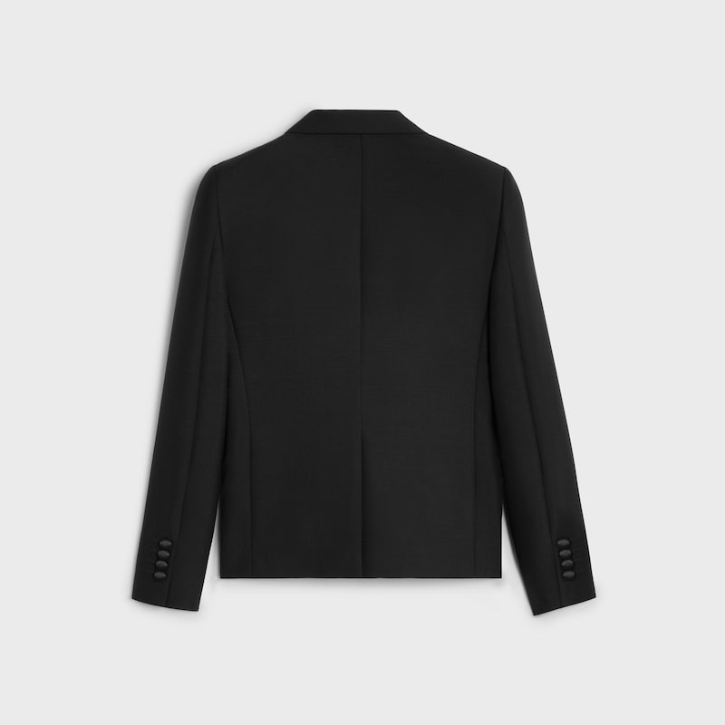 short tux jacket in wool and mohair