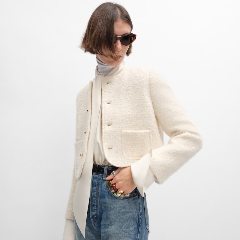 icone jacket in cashmere and wool natteacute