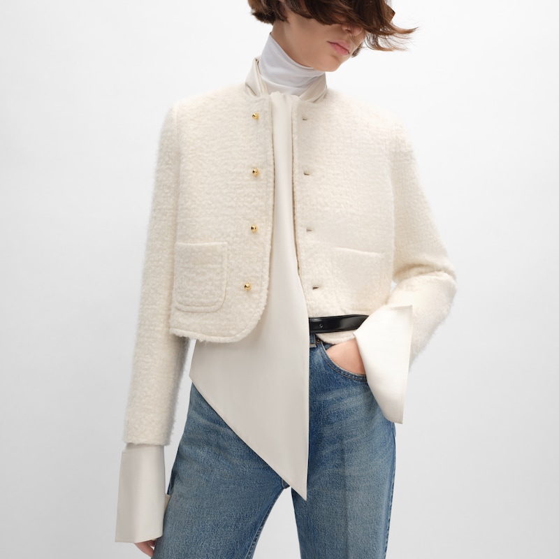 icone jacket in cashmere and wool natteacute