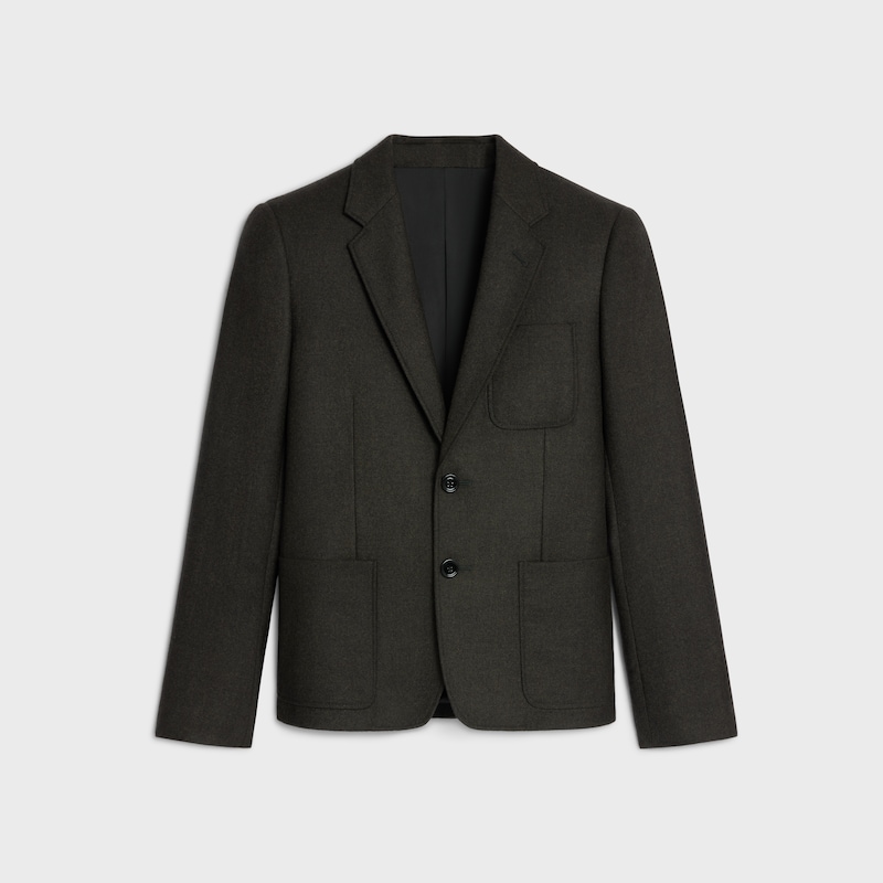short jacket in cashmere flannel