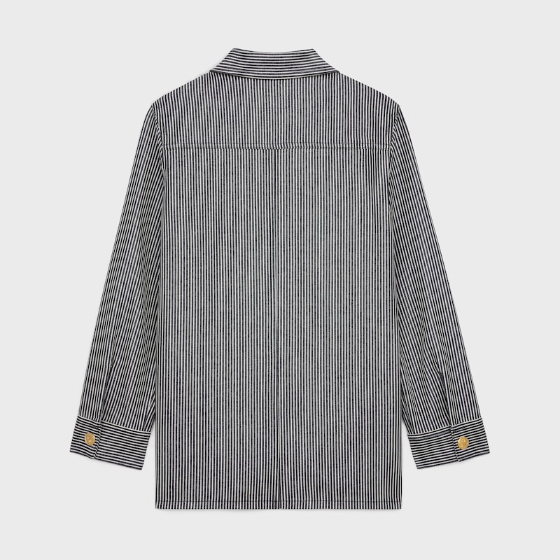 safari jacket in hickory striped cotton