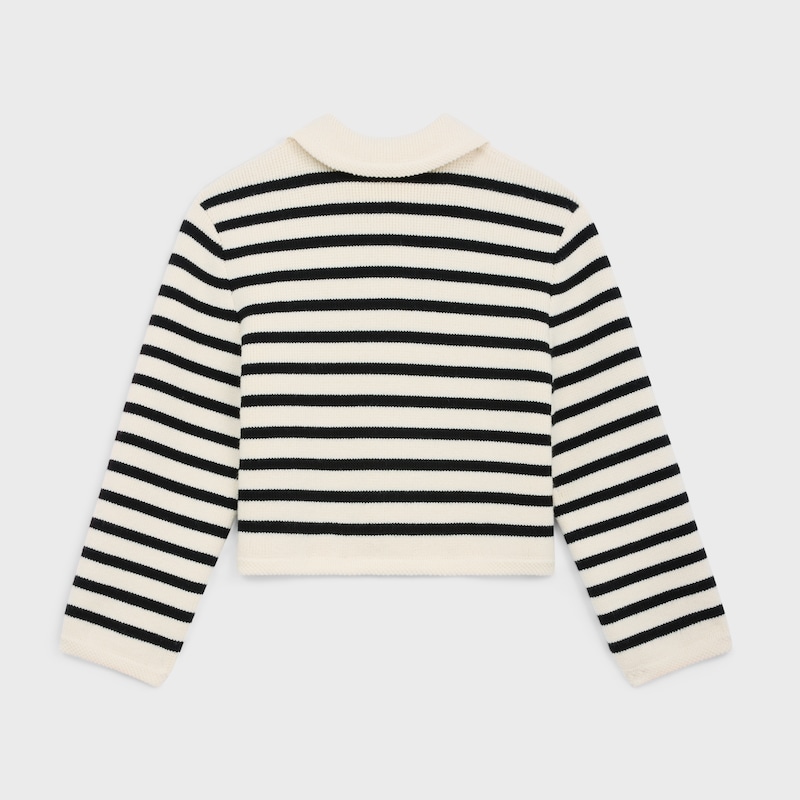 cardigan jacket in striped wool