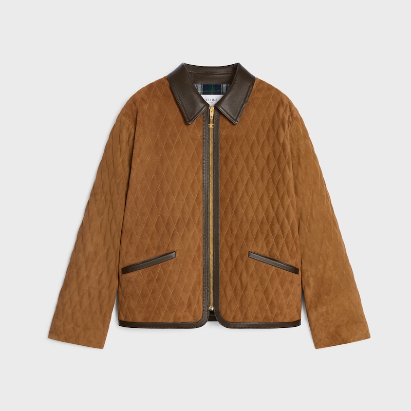 quilted jacket in suede